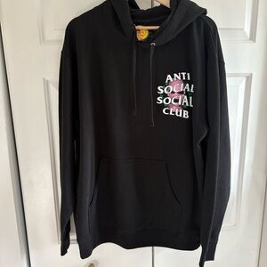 Anti Social Social Club Black Hoodie, Unisex Size L